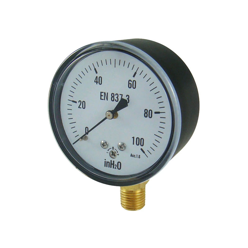 Black Steel Case Capsule Pressure Gauge